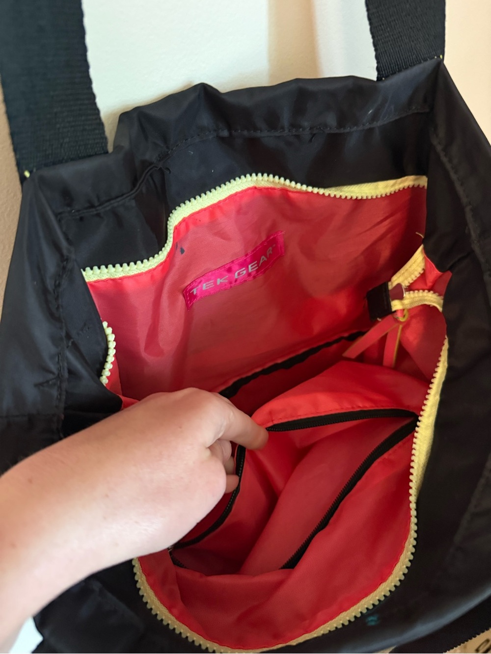 Tek Gear Black Women's Tote/Gym Bag with Neon Accents - Picture 8 of 10